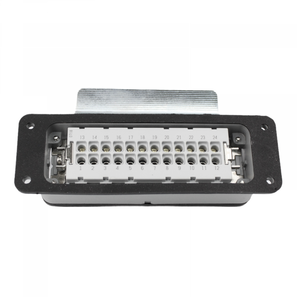 Industriesteckverbinder - Anbaugehäuse + Buchse 24 Polig 16A - Metall